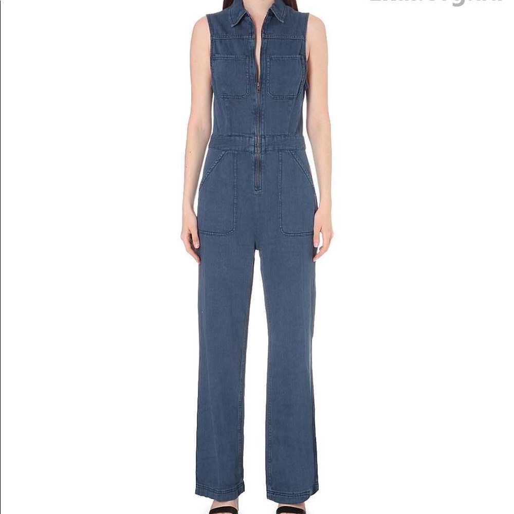Full length jean jumpsuit